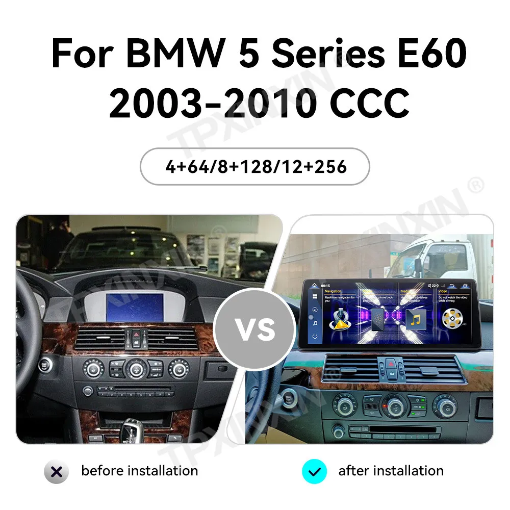 UltraThin 12.9'' Screen For BMW 5 Series E60 E61 E63 E64 2003 - 2010 Android Car Radio Multimedia Video Player Wireless Carplay