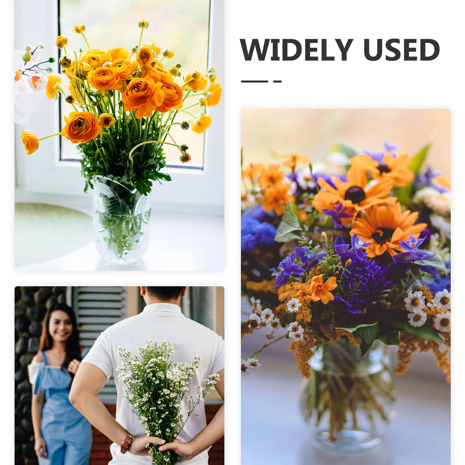 

30 Pcs Flower Card Holder Floral Pick Holders Metal Picks Artificial Clips Bouquet Golden Miss