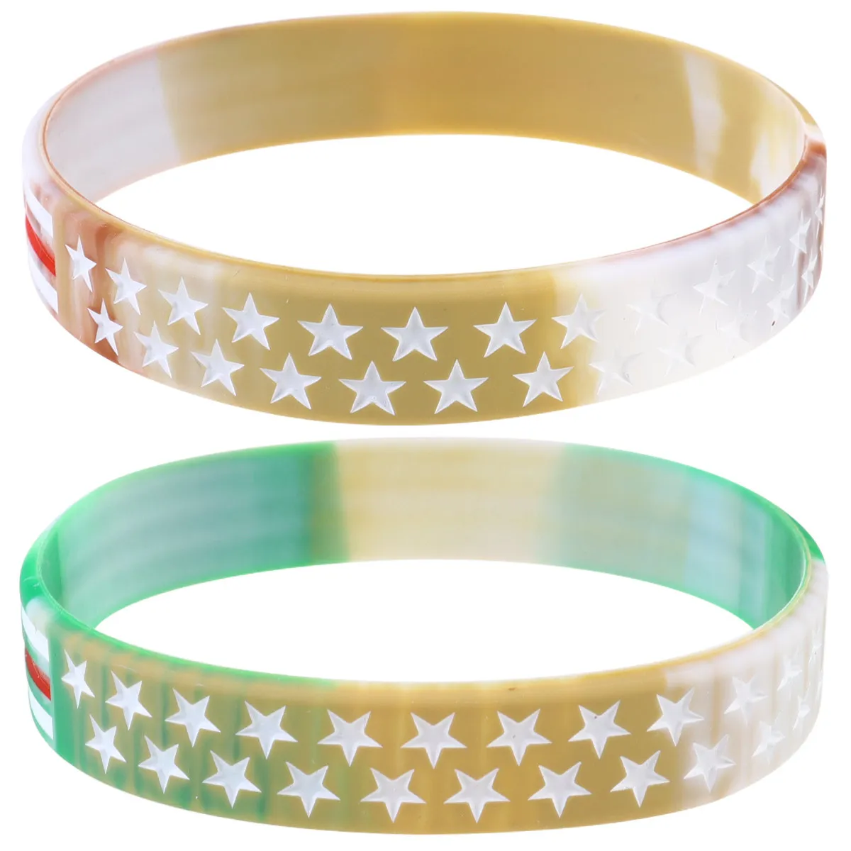 

2 шт. браслета с флагом на День независимости США, патриотический браслет цвета хаки, зеленый, для поддержки на президентских выборах, костюм для празднования