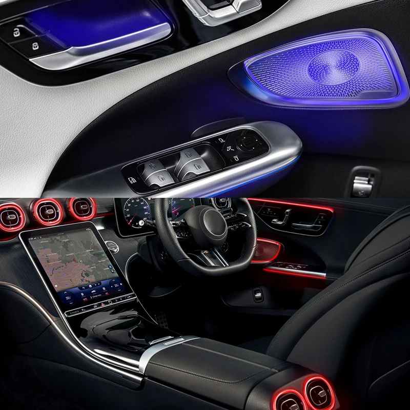 Para mercedes-benz w206 c 2022 2023 2024 luzes ambientais do carro