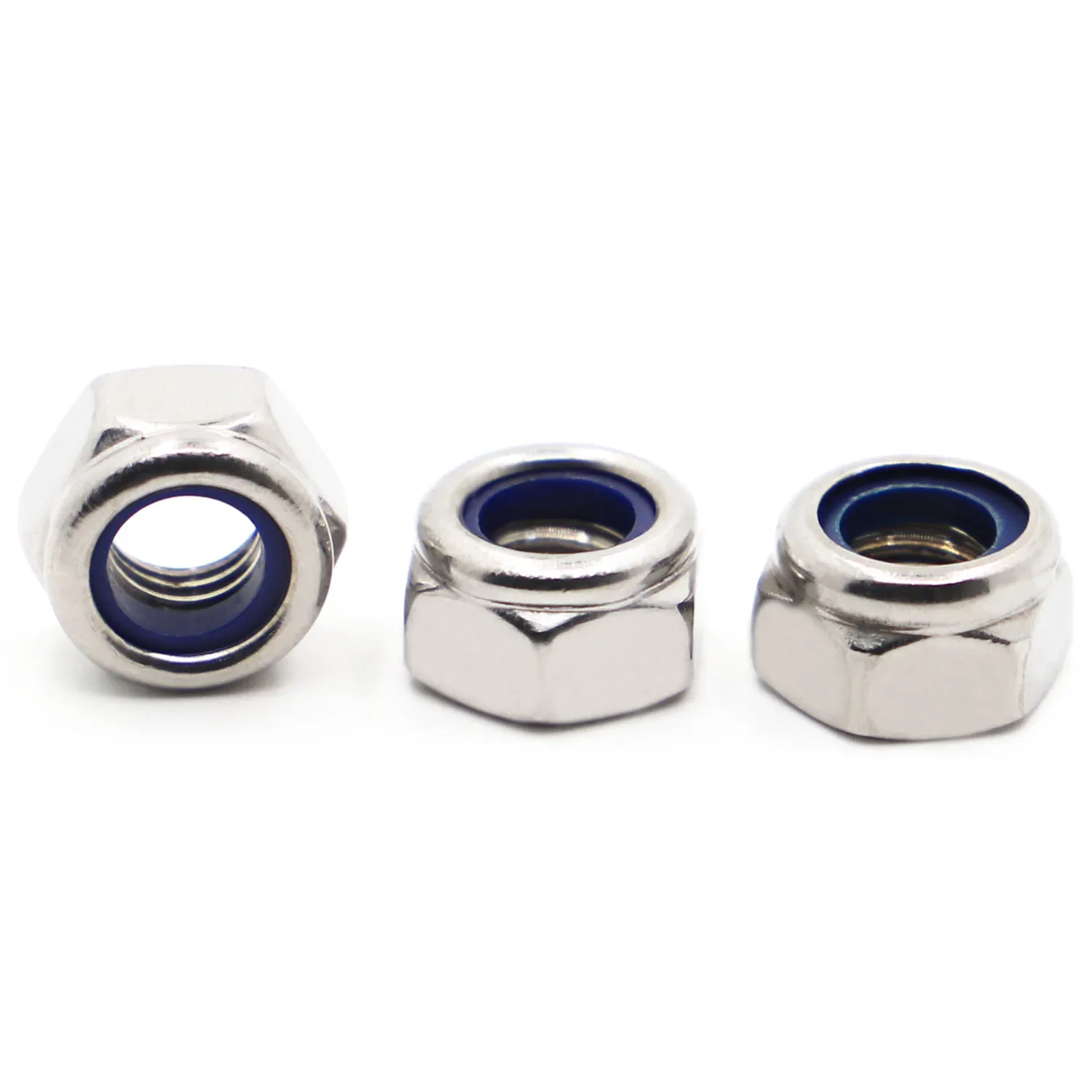 Nylon Locknut 304 Stainless Steel Hex Hexagon Lock Nut DIN985 M2 M2.5 M3 M4 M5 M6 M8 M10 M12 M14 M16 Non Slip nuts