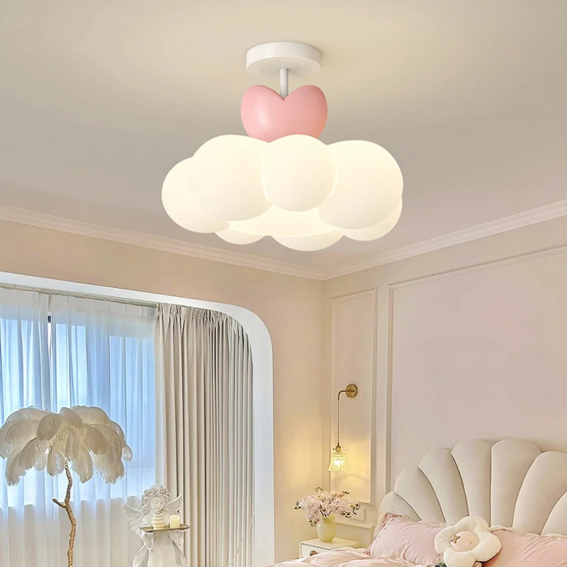 Cloud Lamp Cream Style Children's Room Ceiling Lights Monkey Red Panda Bubble Cloud Light Nursery Boy Girl Bedroom Ceiling Lamps