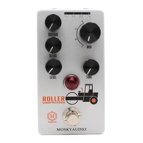 Imagen 1 del producto Pedal de guitarra Mosky Roller Compressor, efecto de compresión de 4 modos con botón de sostenido/mezcla/nivel/tono, Pedal de compresor