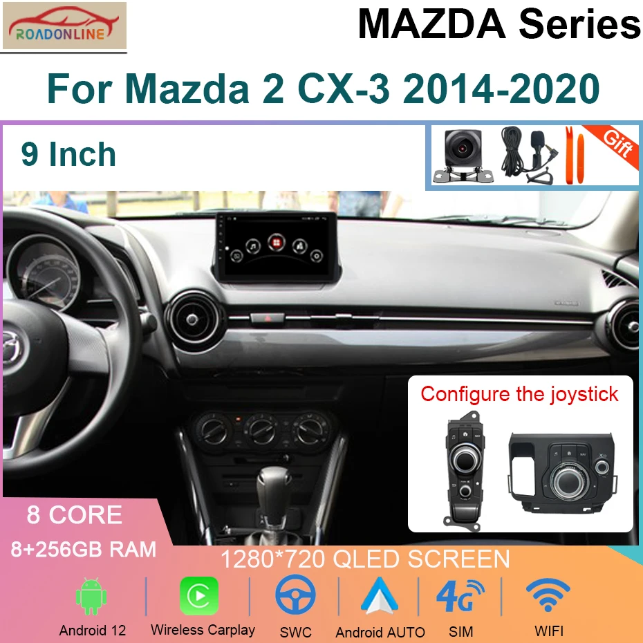 

8+256GB Android 12 Car Radio For Mazda 2 CX-3 2014-2020 GPS Navi Car Multimedia Player Stereo Autoradio Screen