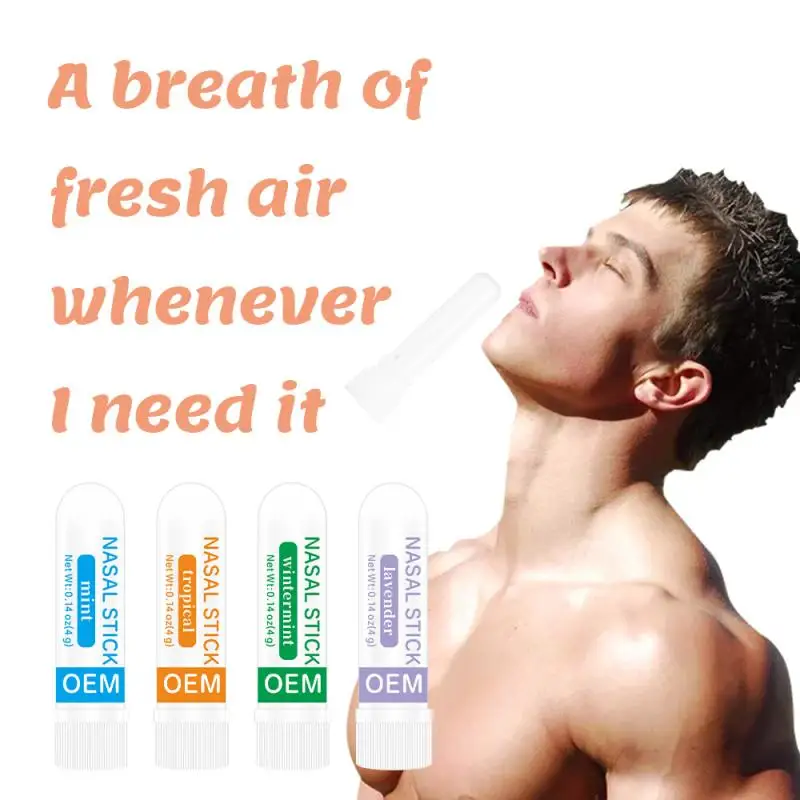 4Pcs Nasal Stick Long Lasting Effect Refreshing Stick