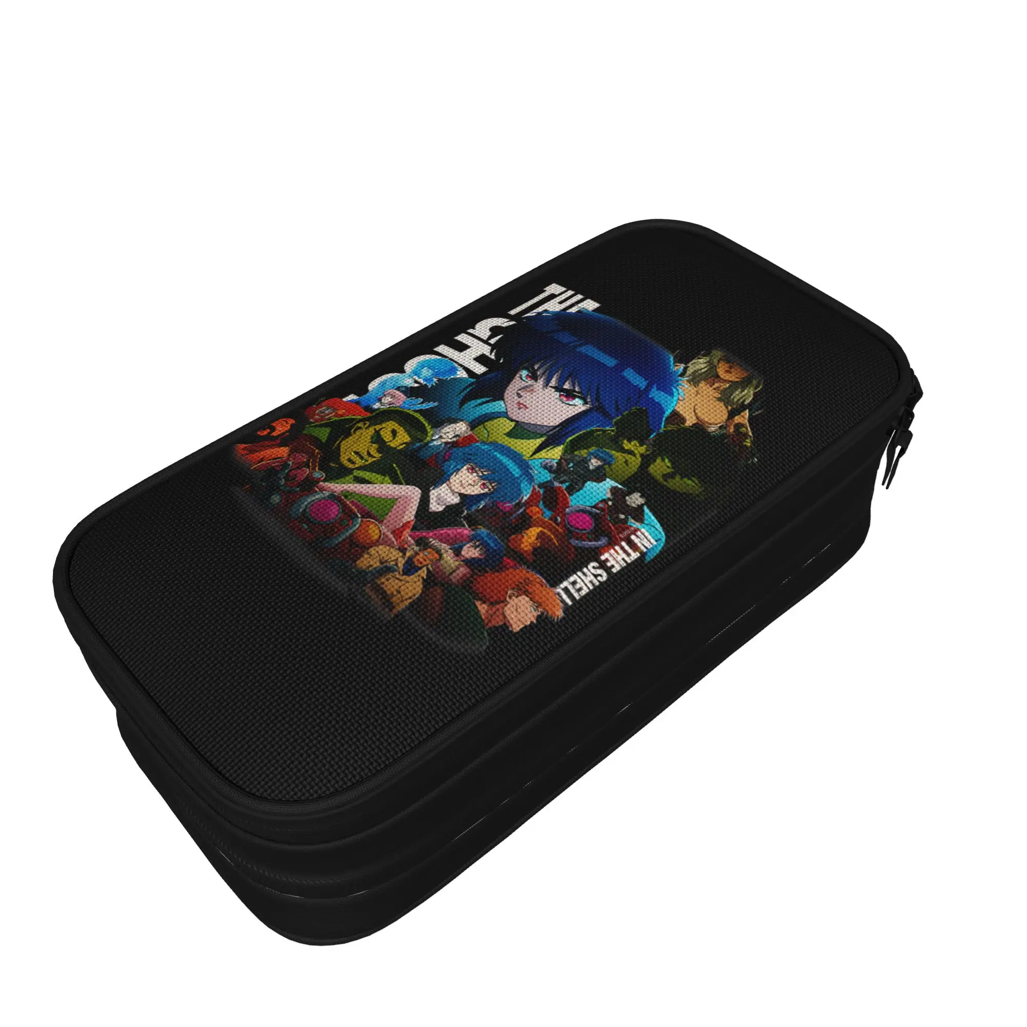 GHOST IN THE SHELL Collage Pencil Case Classic   Pen Holder Bags Student Big Capacity School Supplies Zipper Pencil Pouch