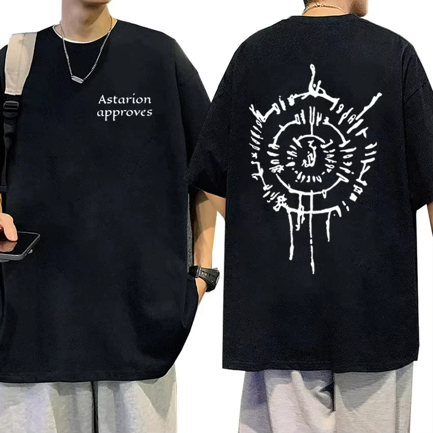 2026 New Hot Astarion Letters Graphic T Shirt Men's Casual Fashion Short Sleeve T-Shirt Unisex  Cotton T