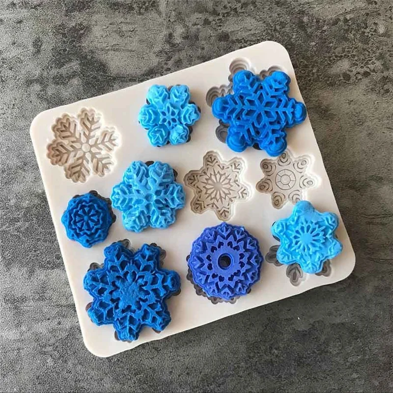 

Christmas Snowflake Silicone Mold DIY Chocolate Cake Decoration Baking Mold Christmas Fondant Resin Mold Cake Decorating Tools