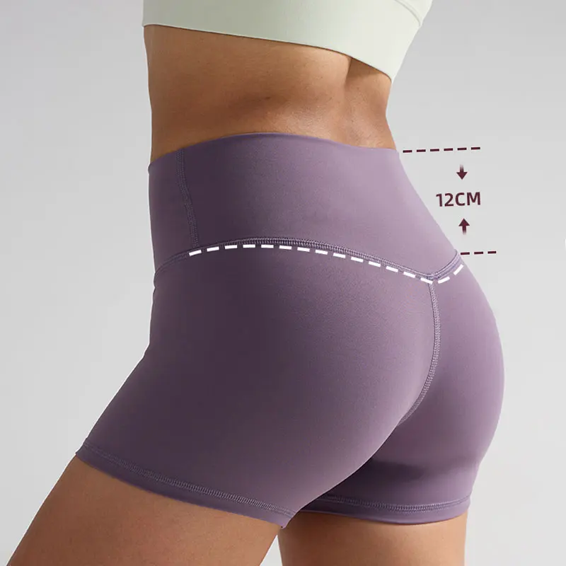 Tinta unita Donna Fitness Sport Yoga Corto Corsa Ciclismo Leggings da donna Pantaloncini da yoga a vita alta traspiranti ad asciugatura rapida