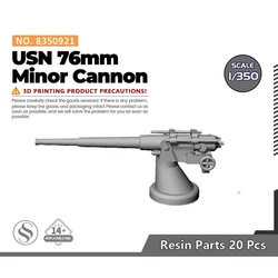 SSMODEL SS921 1/72 1/350 1/700 3D Printed Resin Detail Up USN Minor Cannon[76MM]