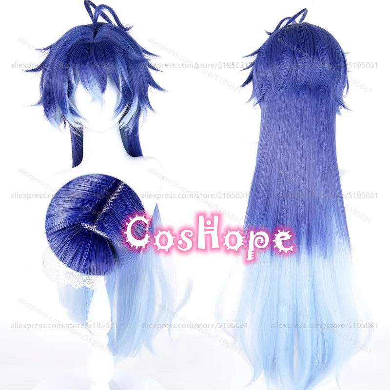 

Парик для косплея Flins Kyryll Chudomirovich 85 см, синий парик с градиентом, термостойкие синтетические парики для Хэллоуина, карнавальный костюм для вечеринки