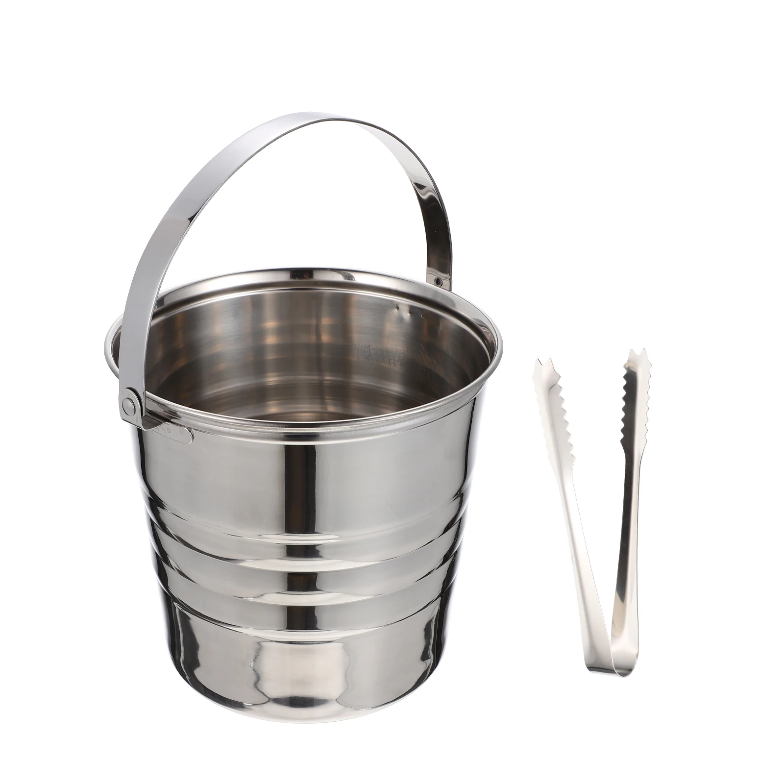 

Stainless Steel Container Cube Beer Party Water Bucket Water Bottle Holder Cooling Bucket With Ice Tong Bar Home