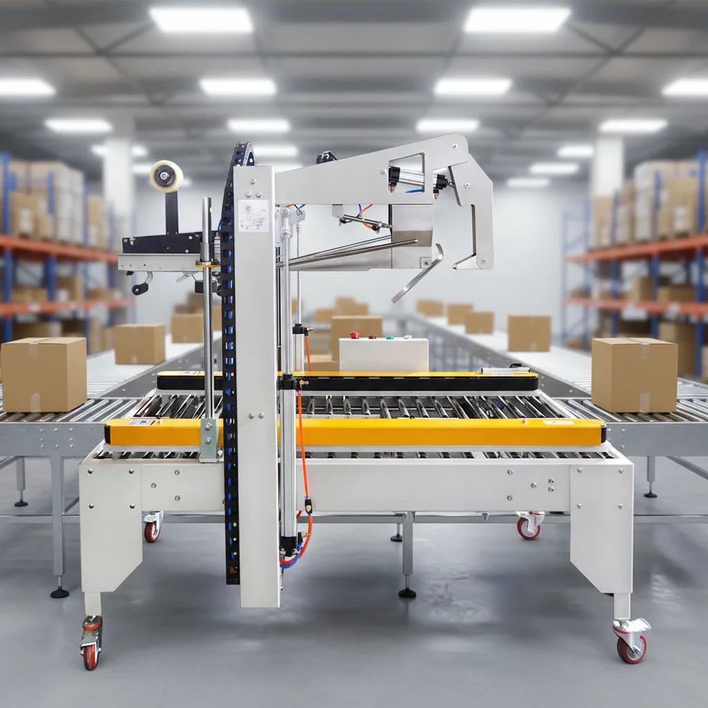 Fully Automatic Random Flap Fold Case/Carton Box Tape Sealer Carton Sealing Machine