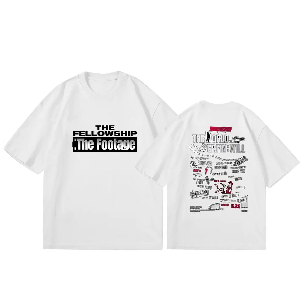 Kpop ATEEZ THE WORLD EP.FIN : WILL Man/Women Harajuku T-shirt Round Neck Short Sleeve Casual Unisex Streetwear COTTON Top