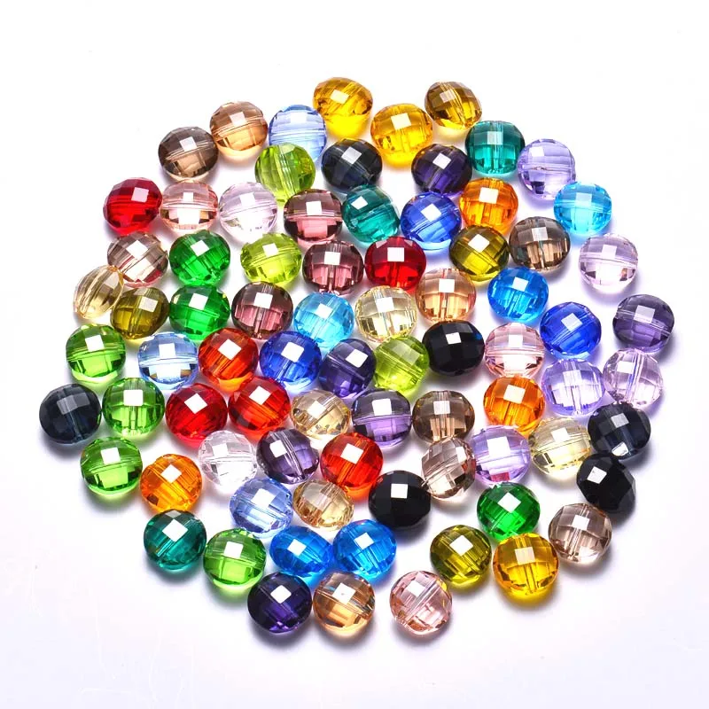 StreBelle AAA 6mm Crystal Faceted Round Glass Loose Spacer Shiny Beads Diy for Jewelry Making Bracelet Accessories