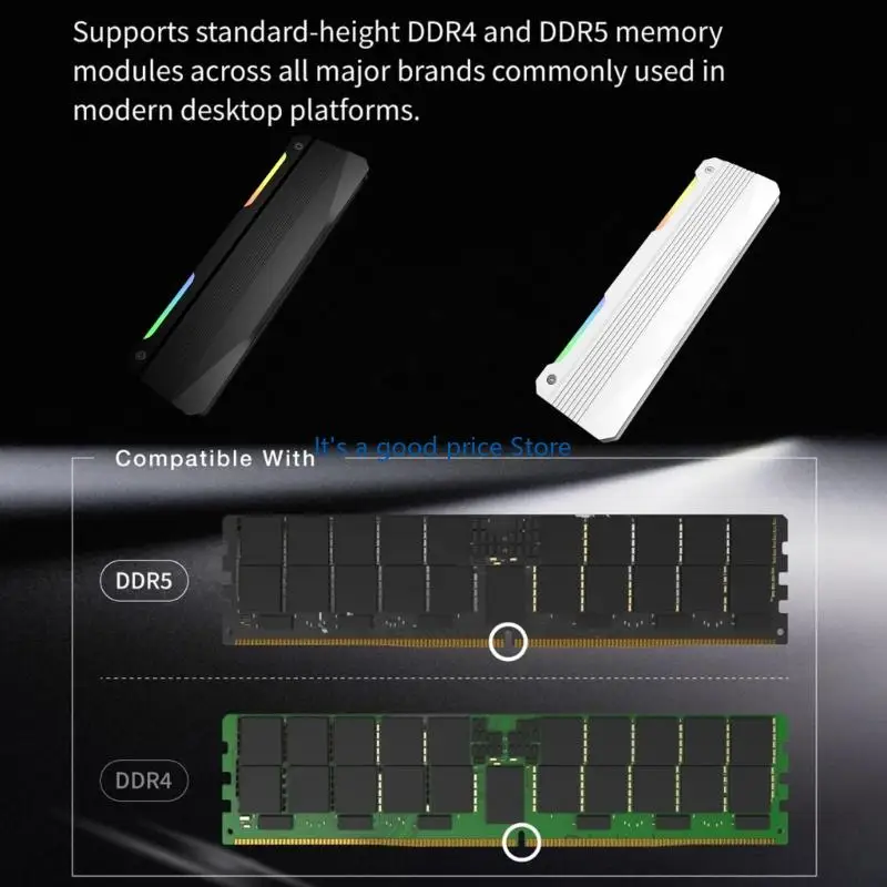 

DDR4 DDR5 Memory Cooling Heatsink With ARGB Syncs For Gaming And Workstations