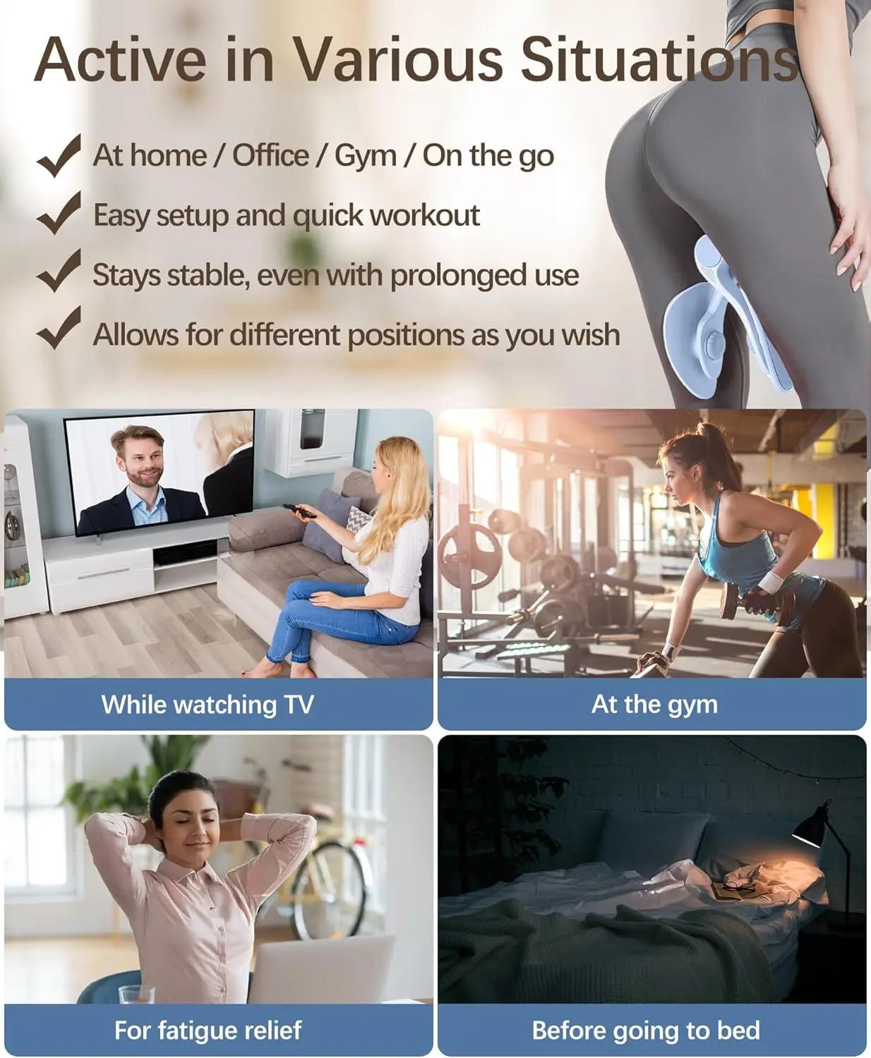 Thigh Trainer Hip Trainer Kegel Exerciser, Kegel Trainer for Postpartum Rehabilitation, Trimmer Inner Thigh, Thigh Toner Workou