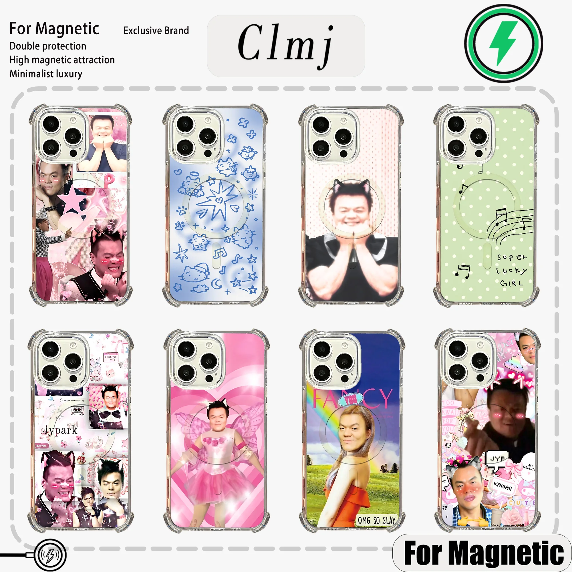 Magnetic Hot Funny JYP Meme Phone Case for Samsung Galaxy S23 S24 S25 S26 Plus Ultra Edge FE 5G Clear Anti Fall Cover