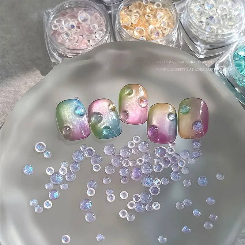Aurora – bonbons colorés transparents, fond plat de rêve, perles à bulles de sirène en résine, accessoires de décoration pour Nail Art, outils de manucure