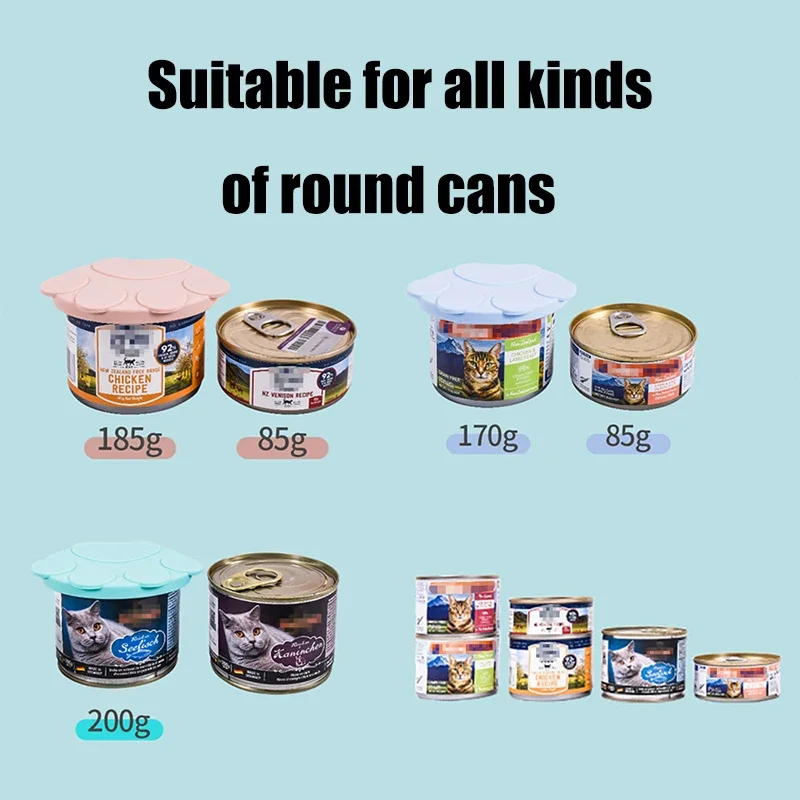 Reutilizável Silicone Dog Cat Canned Lid, portátil Food Sealer colher, Pet Snack tampas, tampa de lata fresca, Latas Cap, Acessórios para animais, 3in 1