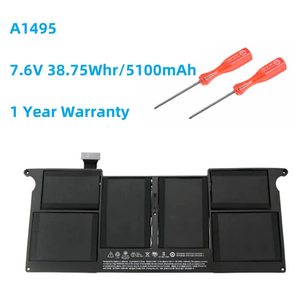 

A1495 7.6V 38.75WH Laptop Battery For Apple MacBook Air 11" A1465 (2013 2014 2015) MD711LL/A MD711/A MD712/A MD711/B 020-8084-A