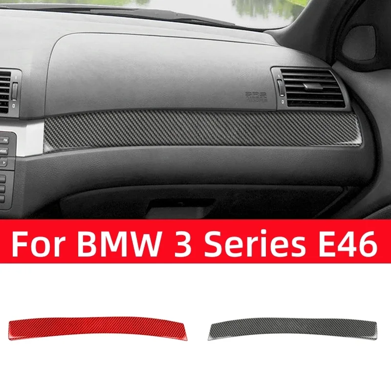 

For BMW 3 Series E46 1999-2004 Car Accessories Carbon Fiber Interior Car Co-pilot Dashboard Panel Trim Strip Cover Stickers