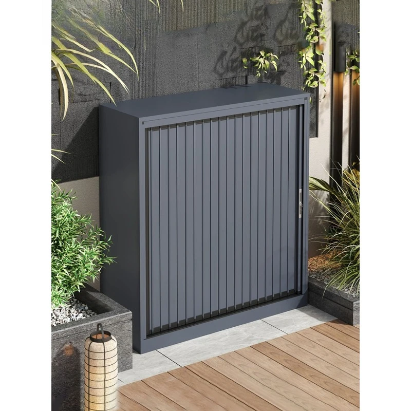 Outdoor aluminum alloy folding door locker villa garden balcony waterproof sunscreen sunscreen tool storage cabinet shoe cabinet