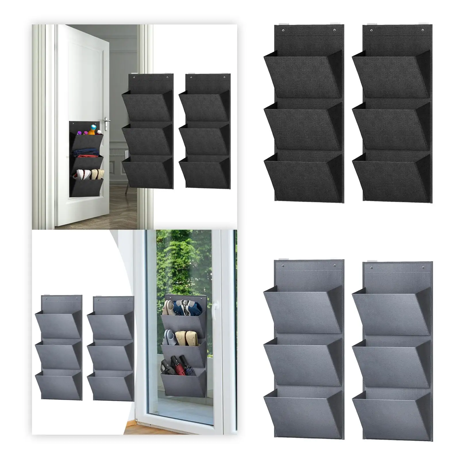 2 Pieces over The Door Shoe Organizer Deep Pockets Door Shoe Rack, Hanging Storage Organizer for Toys Hats