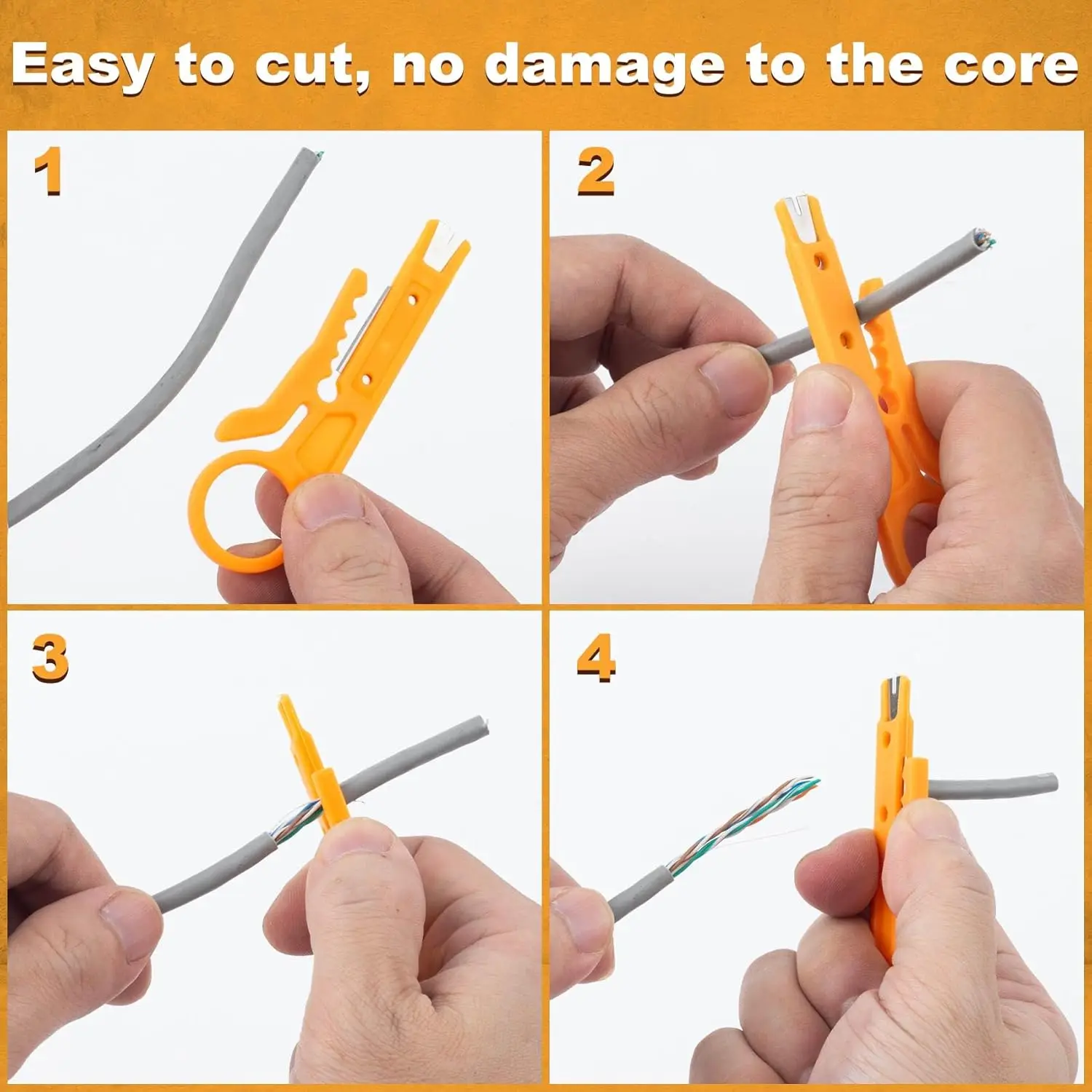 10 Stück Abisolierzange mit sicherer Fingerschlaufe, Kabelabisolierer, Schneidwerkzeug, Drahtstanzer-Werkzeug für Kabeldrähte mit einem Durchmesser von 5–6,2 mm