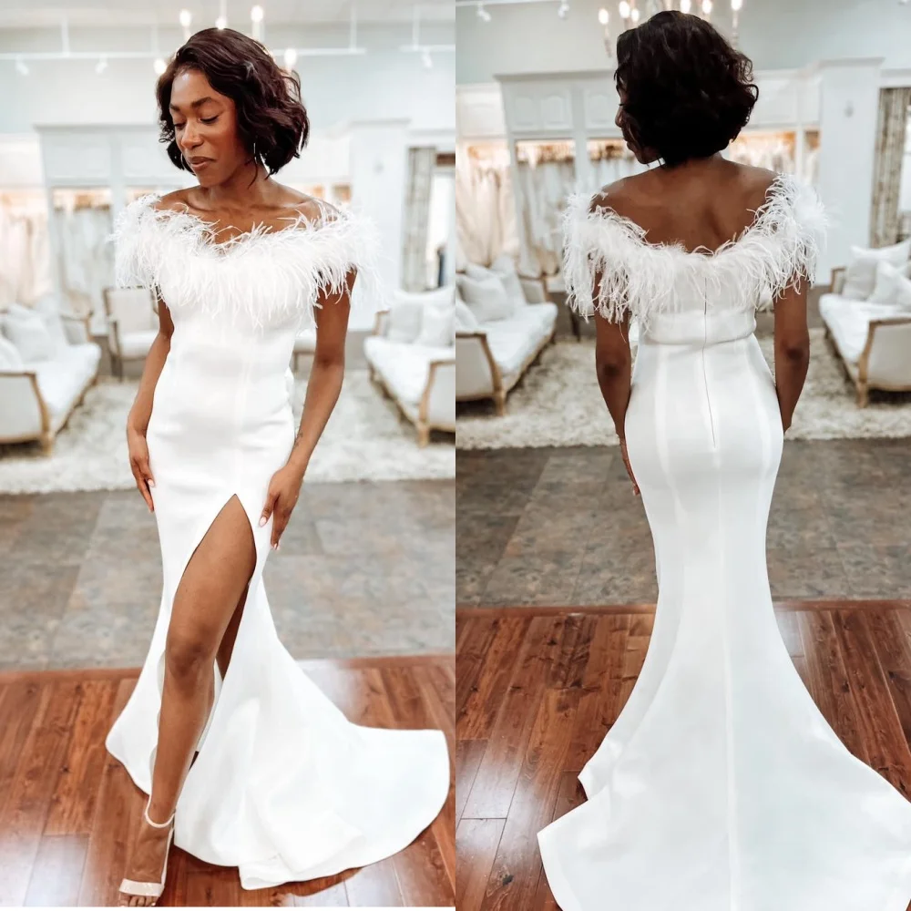 Classic Jersey Pleat Mermaid Off-the-shoulder Long Dresses Homecoming Dresses Exquisite Modern Style Pastrol  Chinese Style