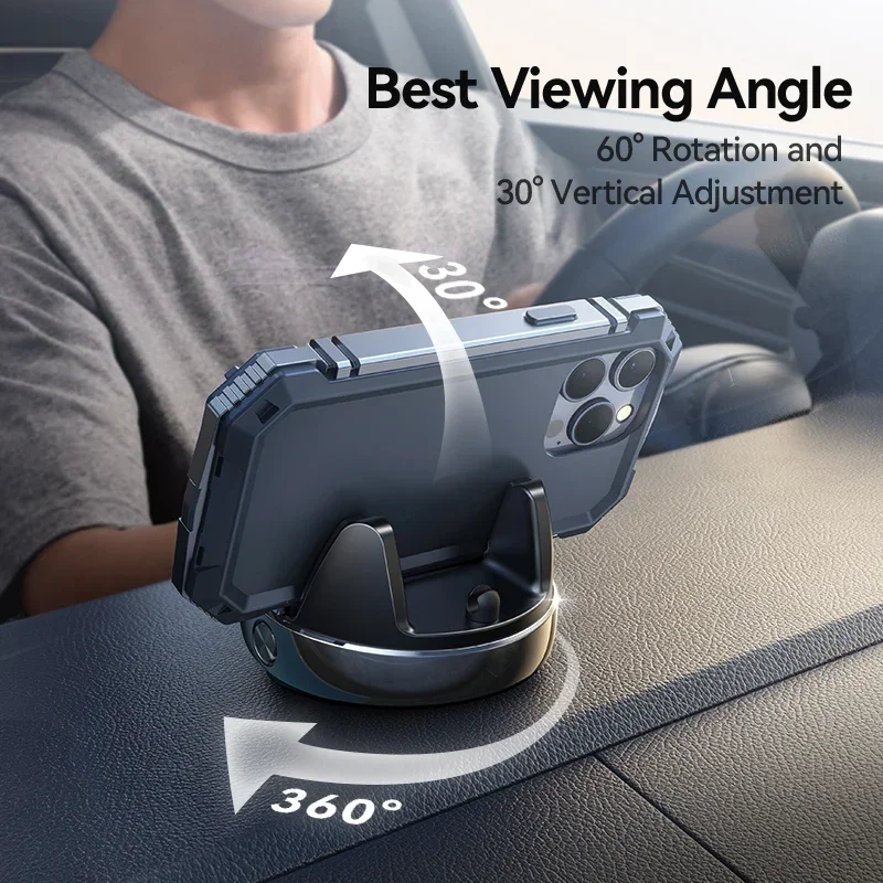

360° Rotating Car Phone Holder, One-Handed Dashboard Mount for iPhone & 4.7-7 Phones Tablet holder stand Phone magnet Ram mount