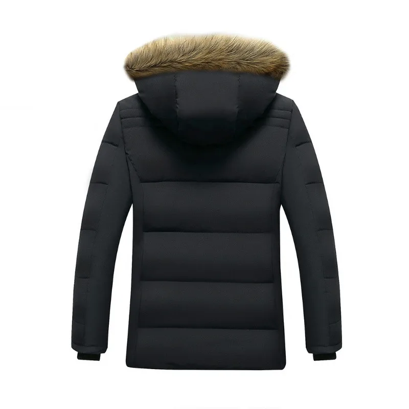 KIDWHXR Man Parkas Winter Thicken Cold-proof Hooded Jacket Male Loose Long Sleeve Outdoor Casual Versatile Men Outerwear