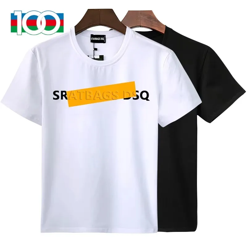 100 تي شيرت رجالي Starbags dsq dt927 صيفي قصير الأكمام 100 ماركة أزياء فضفاضة بالإضافة إلى حجم الدهون تي شيرت أنيق متوسط الأكمام