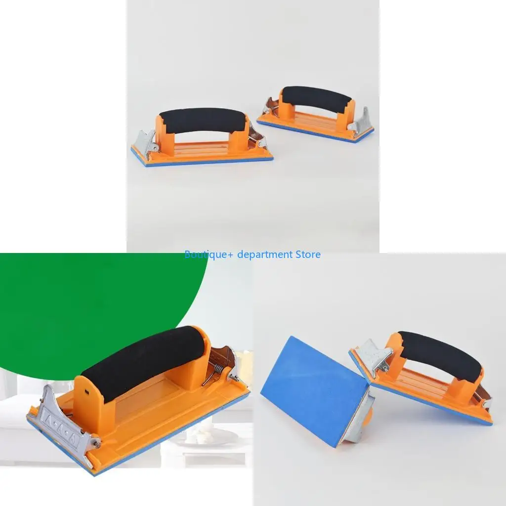 E1PD Durable Hand Sanding Block Hand Sander for w/ Sponge Handle Manual Sandpaper Hol