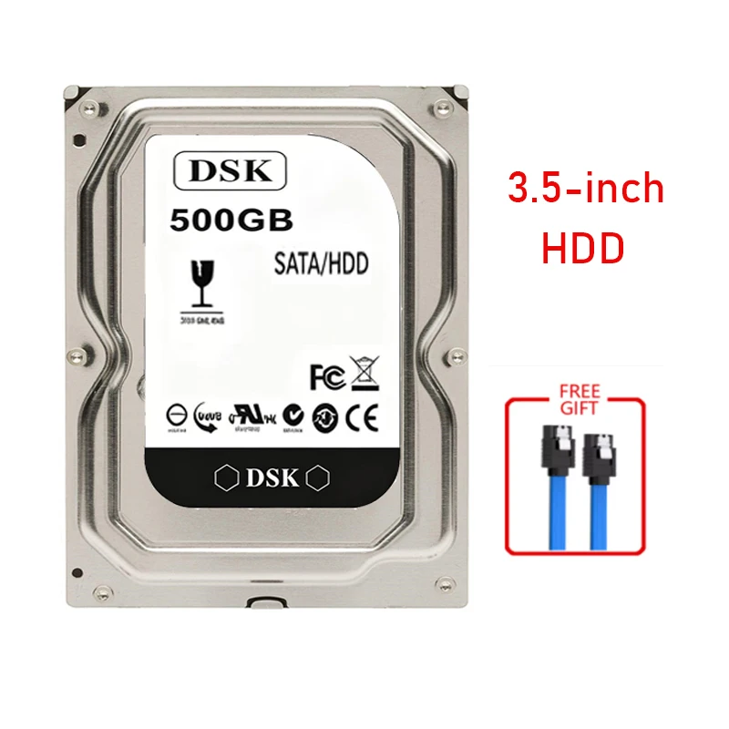 DSK Interne mechanische harde schijf 3,5-inch SATA 6Gb/S 500GB/1TB/2TB HDD 5400-7200RPM 32MB buffering Geschikt voor desktop-pc
