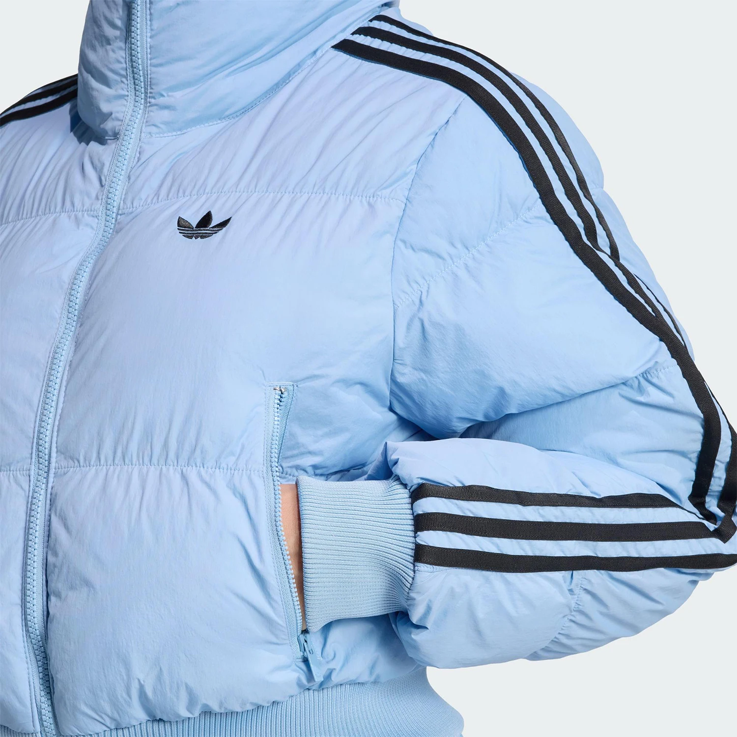 Adidas genuine clover women's warm short sports stand up collar cotton jacket JX2969