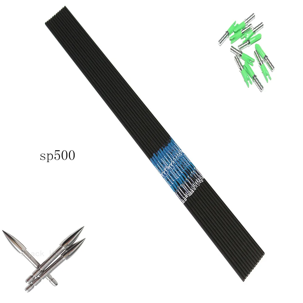 

12Pcs Archery Carbon Arrow Shafts ID4.2mm Spine500 600 700 800 Pin Nock Filed Point For DIY Recurve Bow Shooting