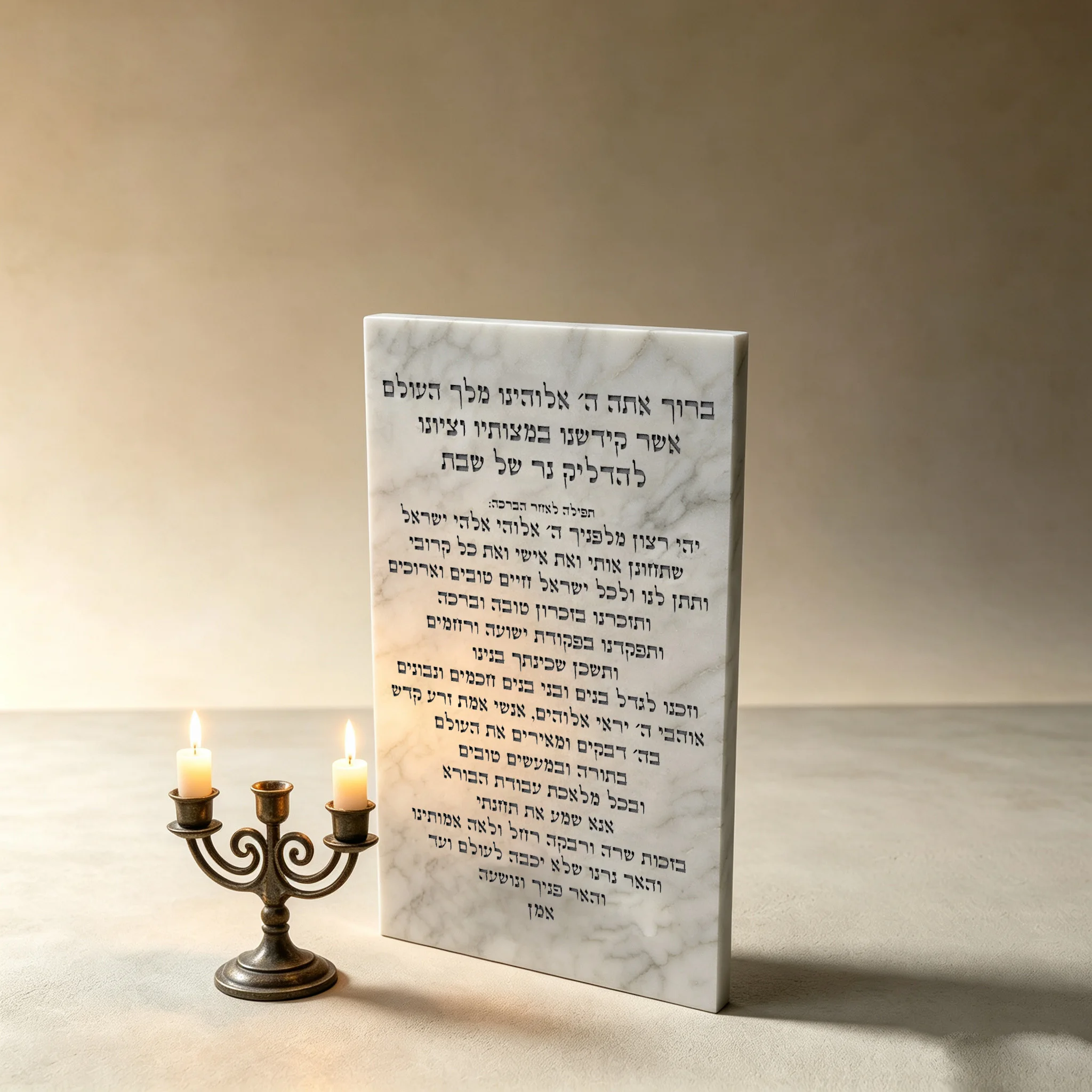 Jewish Shabbat Candle Blessing Mold Hebrew Prayer Plaque Silicone Mold DIY Home Decor Holiday Gift for Mother Wife