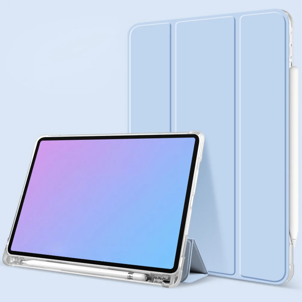 

Tablet Protective -Folding Design With Pen Slot Silicone Stand Cover Smart Sleep Wake Function Drop Resistant For Air 4