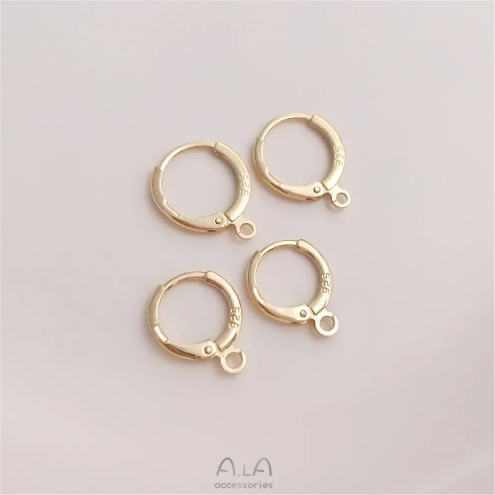 

14K gold plated steel seal 925 round earclip European earring diy earring accessories