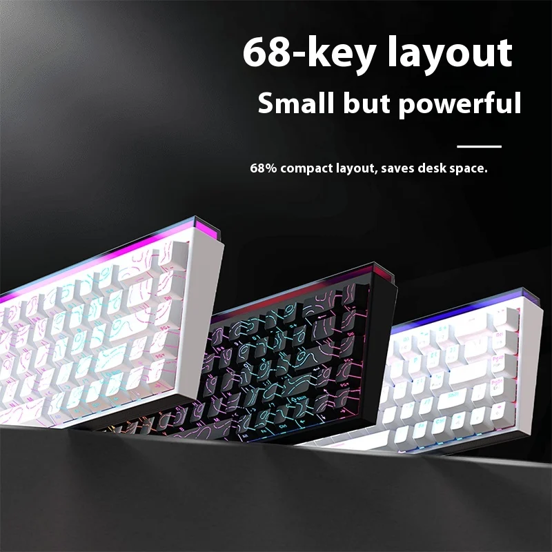 

Ajazz Nk68 Wired Magnetic Axis Mechanical Colorful Keyboard 68 Keys Office Computer Esports Game High Performance Boy Girl Gift