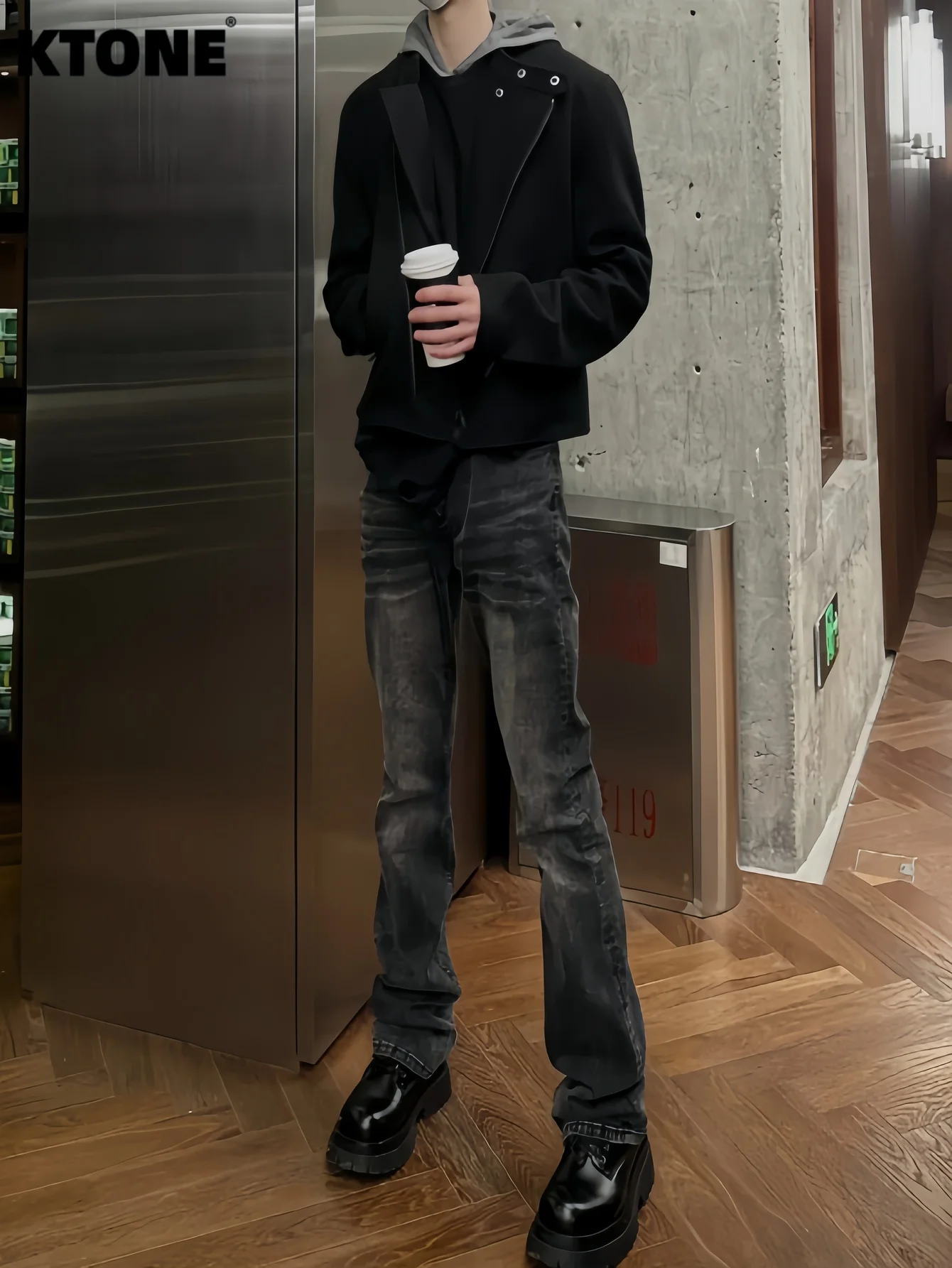 

Y2K Jeans Unisex Black Slim Denim Streetwear Drip Original For Dating No accessories or belts included