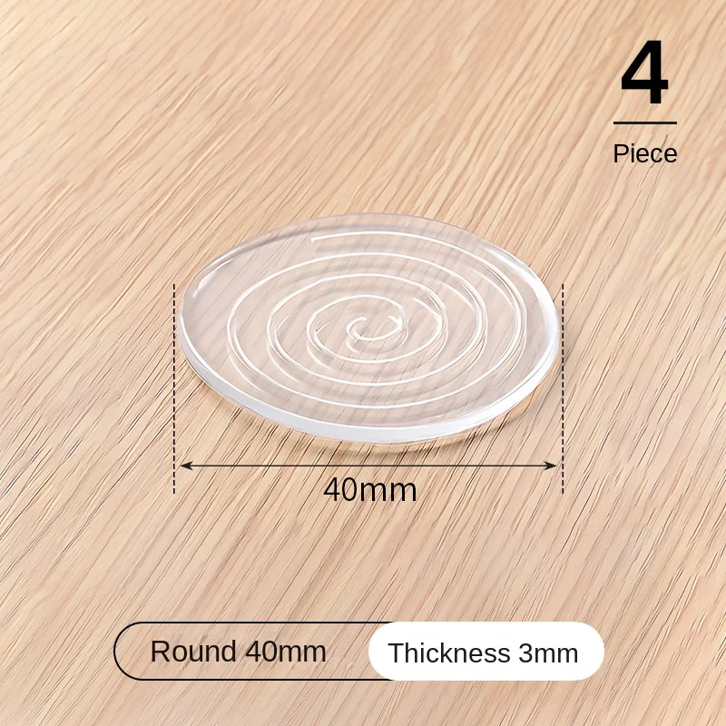 3585 4PCS/set Transparent Silicone Furniture Foot Mat Table Sofa Foot PU Adhesive Patch Anti-collision Bed Leg Mute Non-slip Mat