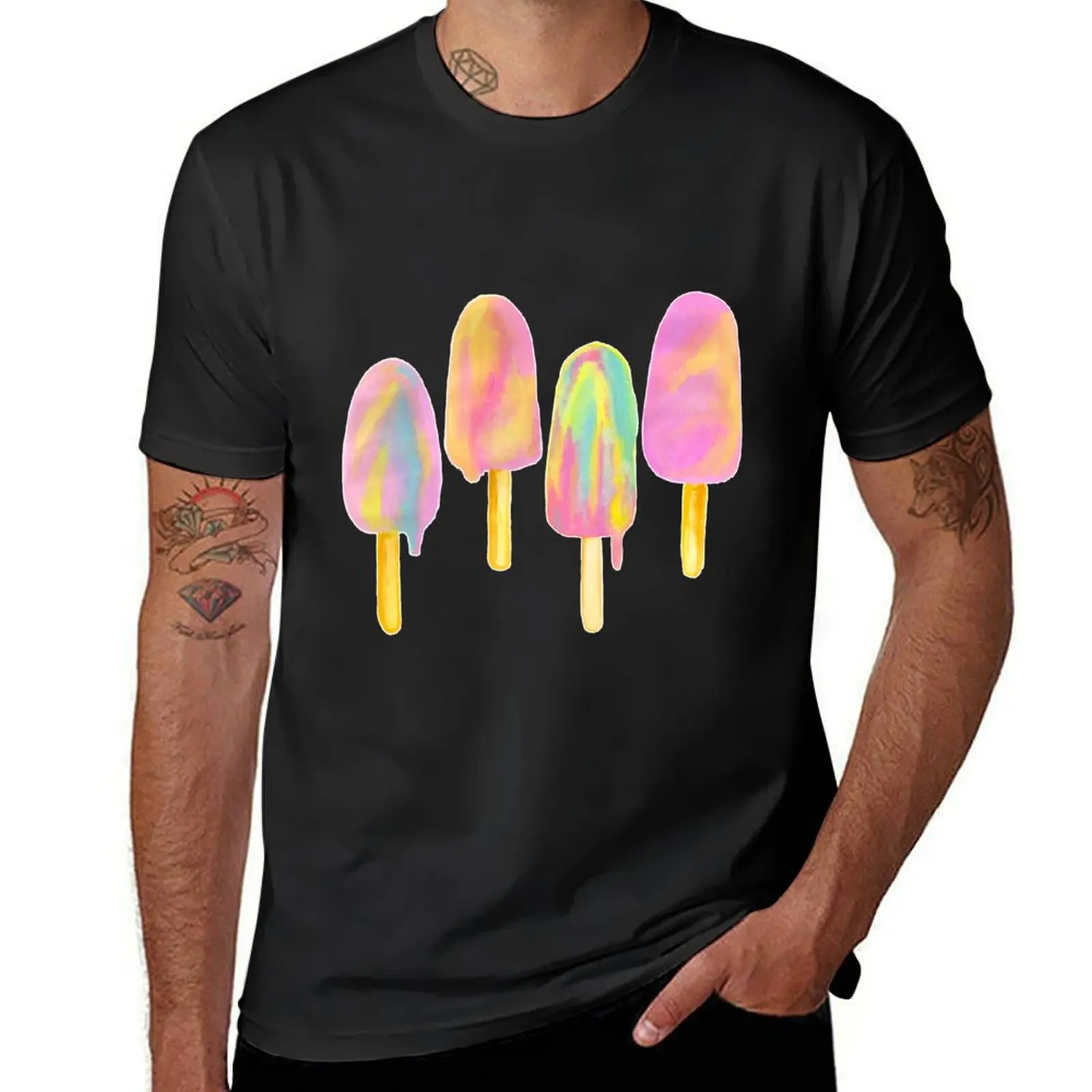 Rainbow Paddlepop Icecream T-Shirt new edition plain summer tops mens t shirt