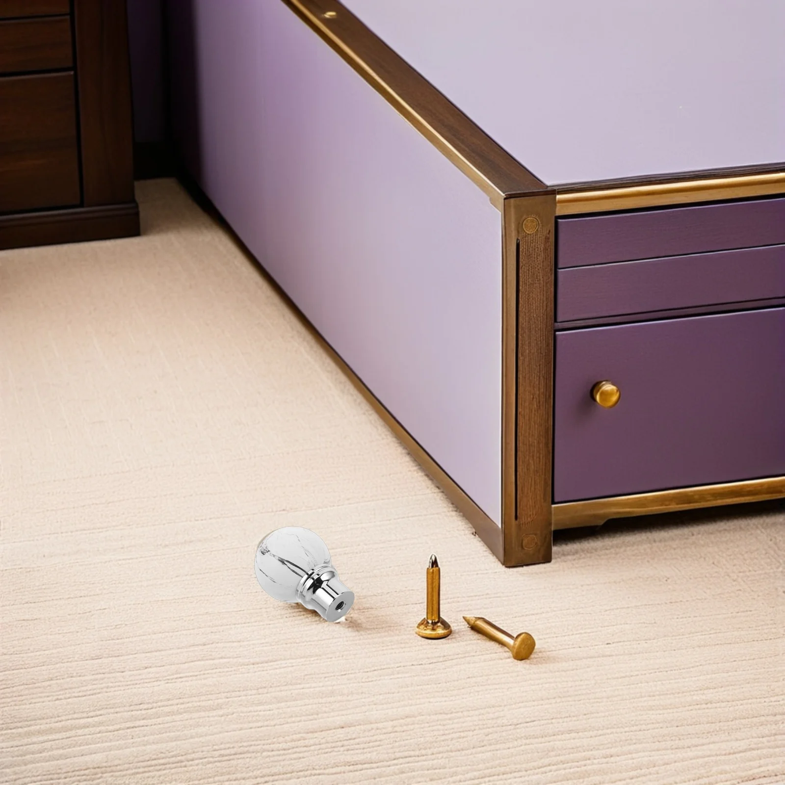 

2Pcs Marble Pattern French Door Handles Single-Hole Metal Knobs Kitchen Cabinet Drawer Pulls Vintage Style European Hardware