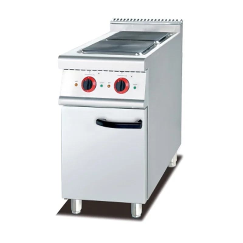 Stainless Steel Gas Range with 2-burner Gas Oven/electric Range with 2-hot Plate Cabinet