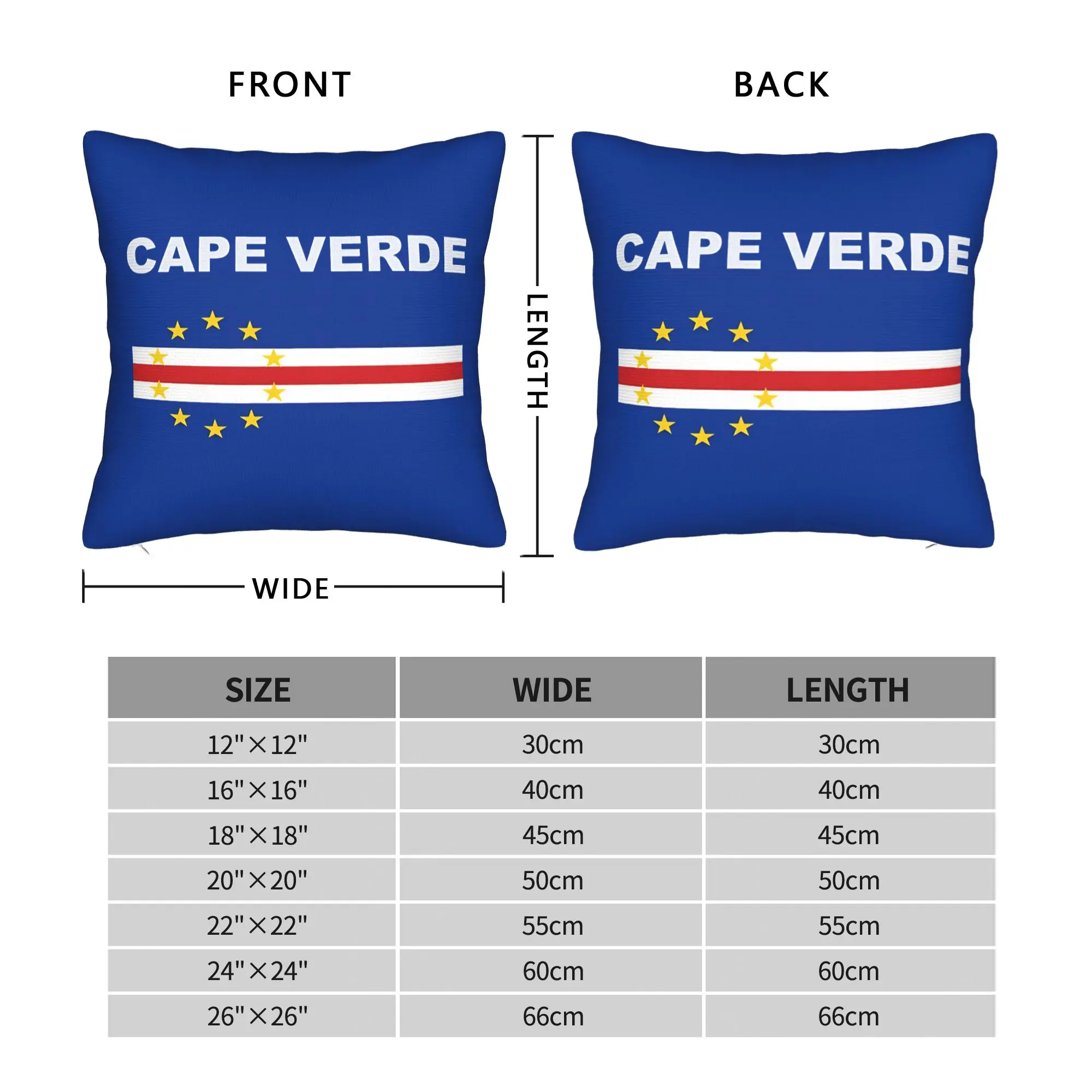 Flag Of Cape Verde  Square Pillow Cases  Cushion Covers Fashion Zippered Decor Pillowcase for Home 45*45cm