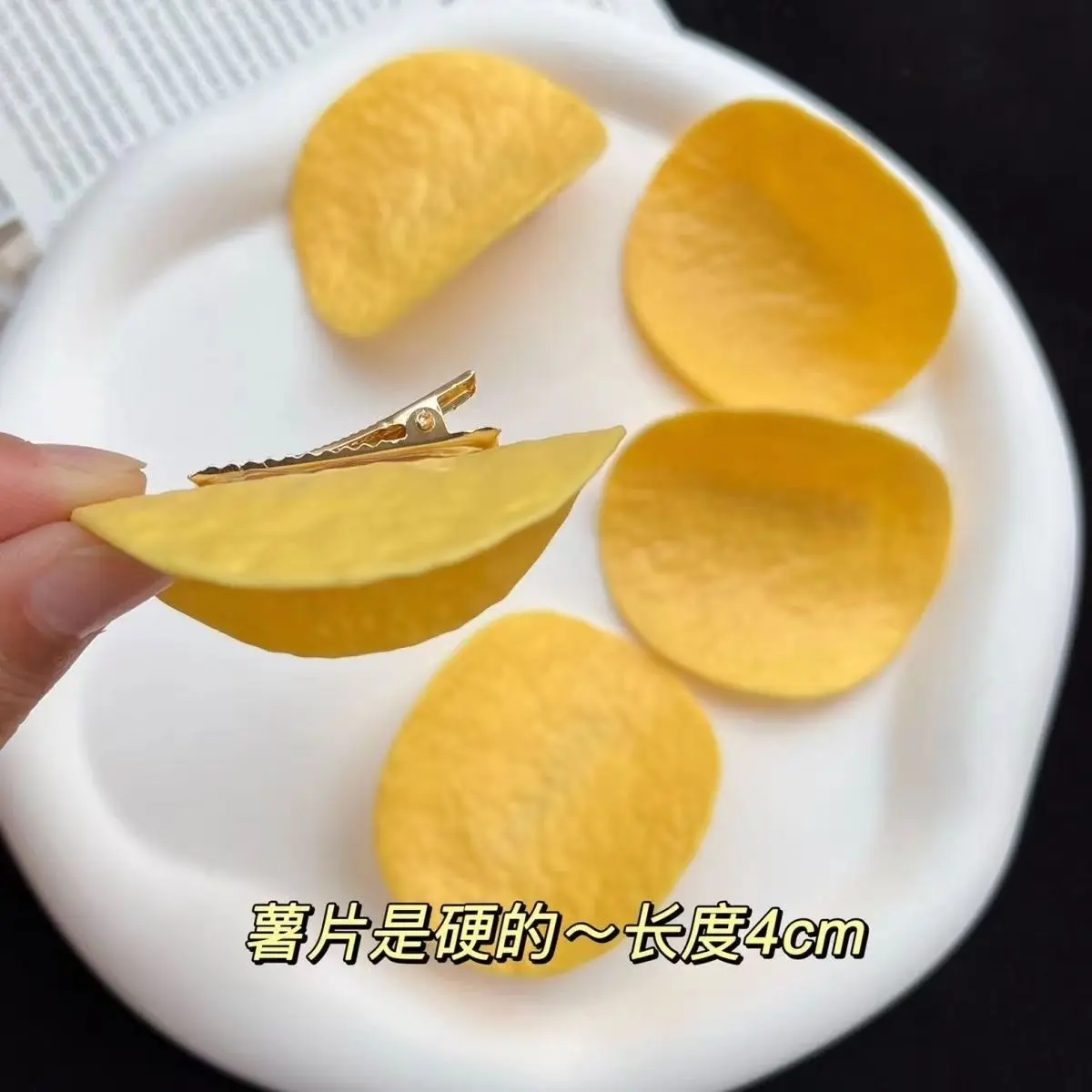 Simulation Food Hairpin Potato Chip Personality Cute Headwear Side Clip Duckbill Clips Hair Accessories Creative Quirky Cartoon