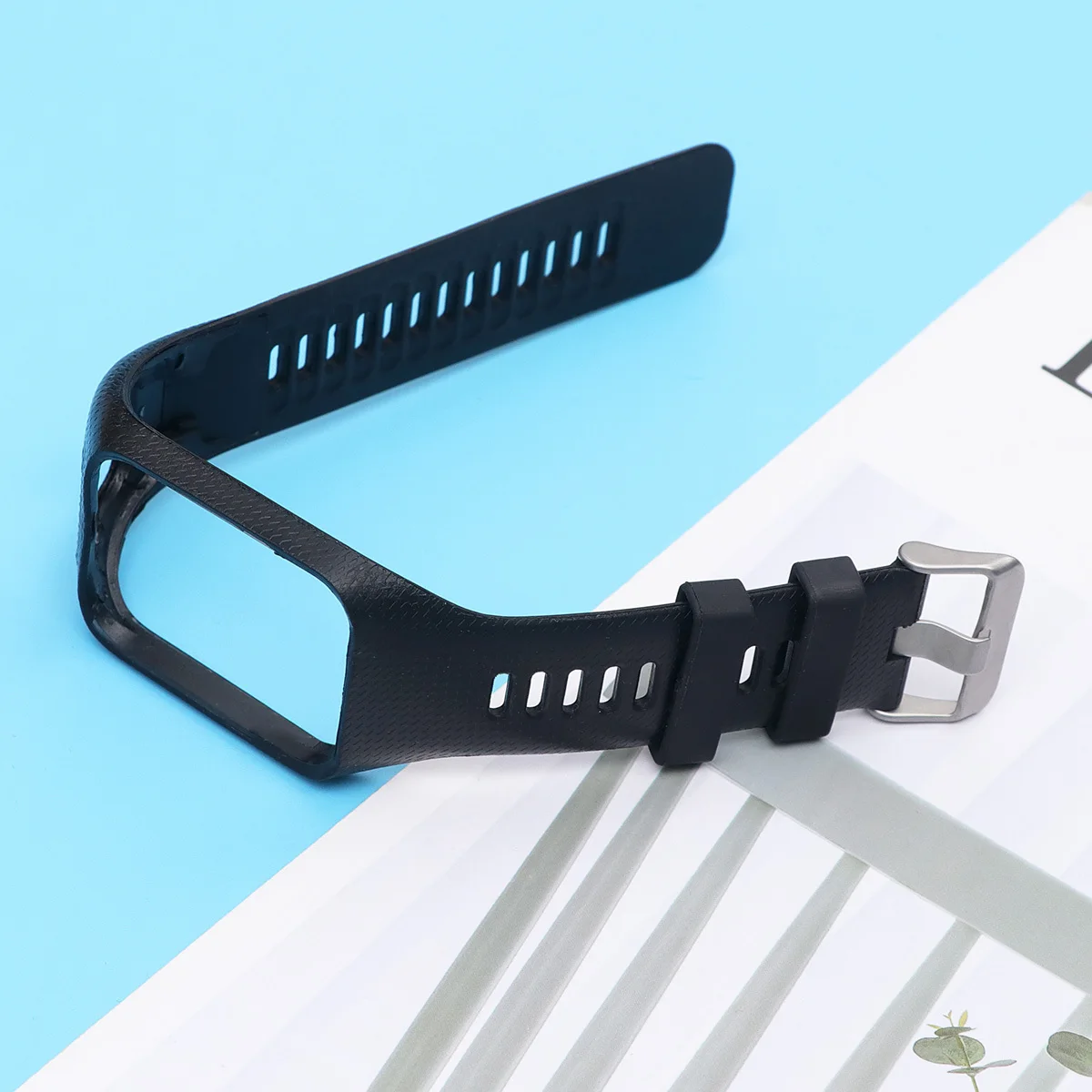 

Lightweight Black Silicone Watchband Replacement Adjustable Comfortable Smart Watch Strap for Runner 2 3 Spark 3 Golfer 2