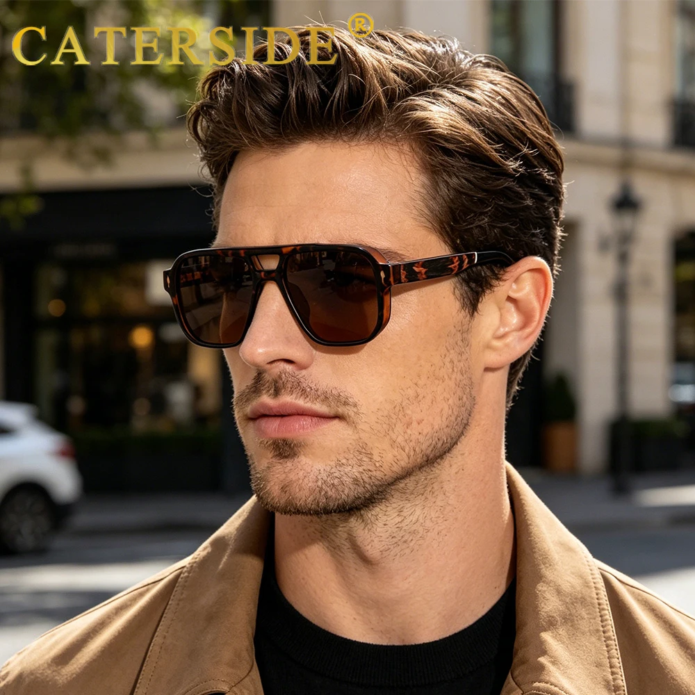 CATERSIDE Retro Herren Polarisierte Sonnenbrille mit Naturholzstangen, Piloten-Sonnenbrille für Damen, Outdoor-Reise-Fahrbrille UV400 – Detail 2